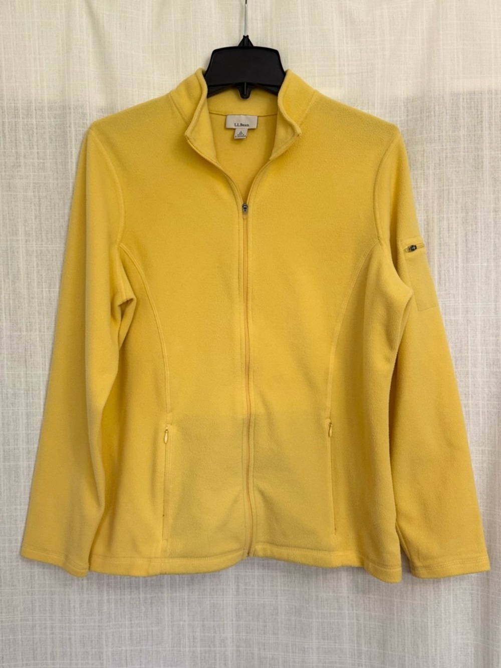 L.L. Bean Women's Yellow Full-Zip Collared Fleece Jacket Size L